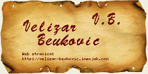 Velizar Beuković vizit kartica
